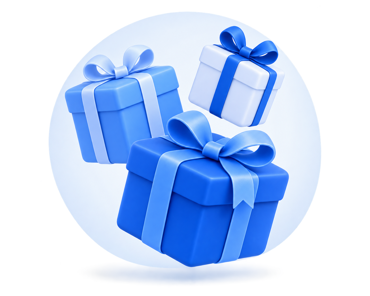 Blaue Geschenkpakete als Symbol für verfügbare Varianten